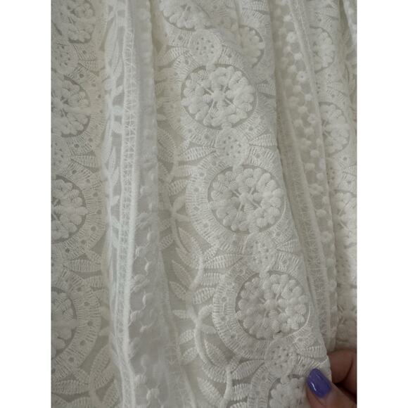 NWT La Maille Sezane Eugenie in Ecru White Embroidered Midi Skirt Sz Fr 36 US 4 - Picture 6 of 9